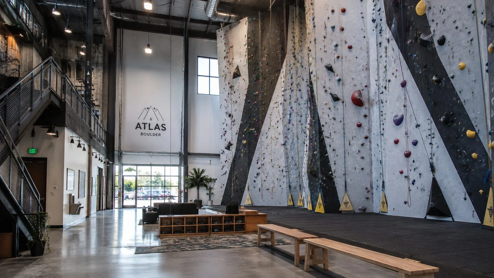 The Boulder gym, lead wall